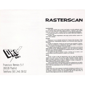 RasterScan (1987, MSX, Binary Design, Ltd)