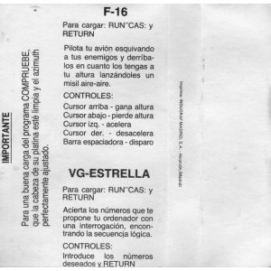 F-16 / VG-Estrella (1985, MSX, Monser)