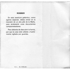 Robber (1986, MSX, Grupo de Trabajo Software (G.T.S.))