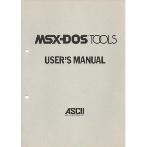 MSX-DOS Tools (1987, MSX, ASCII Corporation)