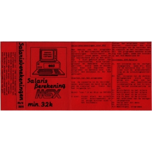 Salarisberekeningen MSX (1986, MSX, CC & S)