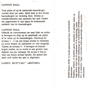 Cannon Ball (1983, MSX, Hudson Soft)