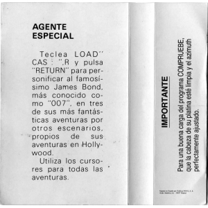 007 Agente Especial (1985, MSX, Monser)