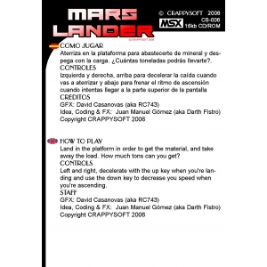 Mars Lander (2006, MSX, Crappysoft)