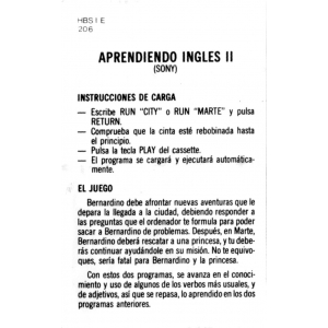 Aprendiendo Inglés 2 (1985, MSX, Indescomp)