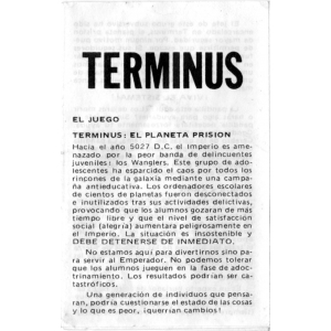 Terminus - The Prison Planet (1987, MSX, Mastertronic)