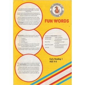 FUN WORDS - Early Reading 1 - AGE 4-6 (1984, MSX, SoftCat)