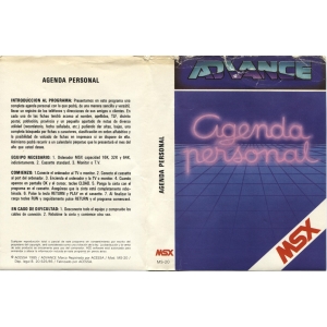 Agenda Personal (1985, MSX, Ace Software S.A., J. Sánchez Armas)