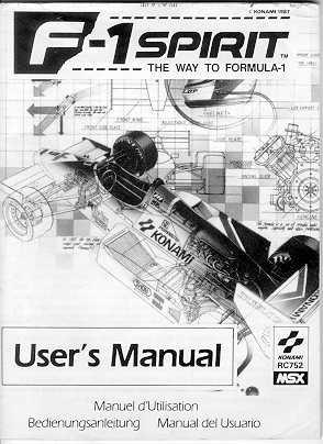 F-1 Spirit: The Way to Formula 1 (1987, MSX, Konami) | Releases 