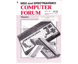 MSX and Spectravideo Computer Forum Magazine Volume 1 No. 1 - Forrest Data Services