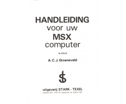 Handleiding voor uw MSX Computer - Stark-Texel