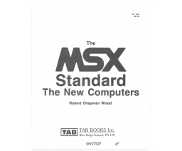 The MSX Standard - The New Computers - TAB Books