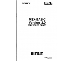 A Guide to MSX-BASIC Version 2.0 - Sony
