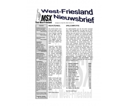 West-Friesland Nieuwsbrief 43 - MSX Club West Friesland (MCWF)
