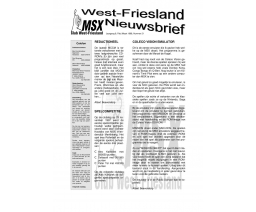 West-Friesland Nieuwsbrief 21 - MSX Club West Friesland (MCWF)