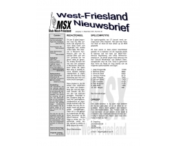 West-Friesland Nieuwsbrief 36 - MSX Club West Friesland (MCWF)