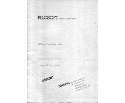 FILOSOFT MSX brochure 1987 /1988 - Filosoft