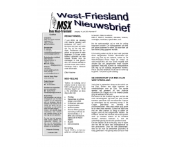 West-Friesland Nieuwsbrief 47 - MSX Club West Friesland (MCWF)