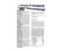 West-Friesland Nieuwsbrief 37 - MSX Club West Friesland (MCWF)