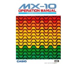 Casio MX-10 Operation Manual - Casio