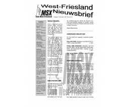 West-Friesland Nieuwsbrief 20 - MSX Club West Friesland (MCWF)