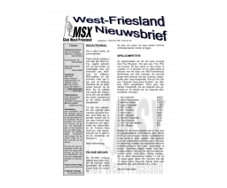 West-Friesland Nieuwsbrief 38 - MSX Club West Friesland (MCWF)