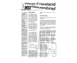 West-Friesland Nieuwsbrief 25 - MSX Club West Friesland (MCWF)