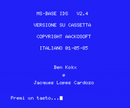 MS Base (1985, MSX, Aackosoft)