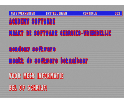 Ondertitel Programma (1988, MSX2, Academy Software)