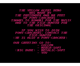 Yellow Alert Demo (1989, MSX2, Fony)