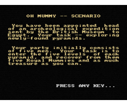 Oh Mummy! (1984, MSX, Longman)