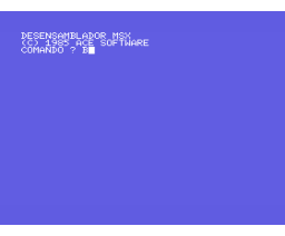 Ensamblador / Desensamblador (1985, MSX, Ace Software S.A.)