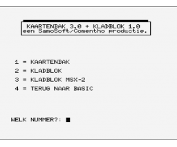 Kasboek / Adressenbestand + Kladblok (MSX, MSX2, SamoSoft)