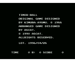 Timer Ball (1990, MSX, MSX2, ASCAT)