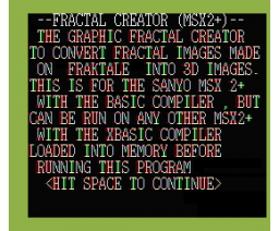 Fractal Creator (1990, MSX2+, Peter Jess)