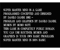 Super Master Mind (1992, MSX2, Danilo Danisi)