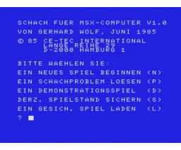 Schach für MSX-Computer (1985, MSX, CE-TEC)