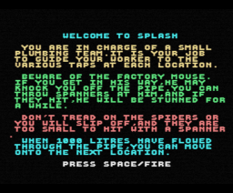 Splash (1986, MSX, Artificial Intelligence Products)