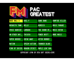 FM PAC Greatest (1990, MSX2, RTW Soft)