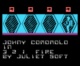 Johny Comomolo in 3-2-1 Fire (1986, MSX, Juliet Software)