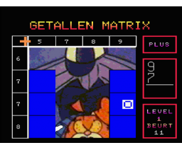 Getallenmatrix met Garfield (MSX2, White Soft)