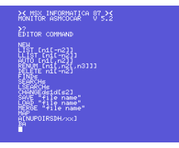 Monitor ASM Cocar (MSX, MSX Informática)