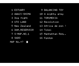 Daisenryaku Map Selection (1988, MSX2, System Soft)