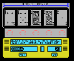 Las Vegas Video Poker (1986, MSX, Mastertronic)