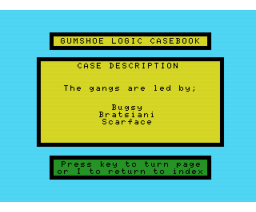Gumshoe Logic (1985, MSX, MEgaCyCAL)
