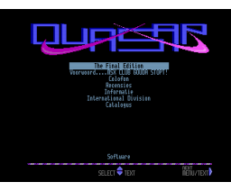 Quasar #29 (1994, MSX2, First Class Software, MSX Club Gouda, The Unicorn Corporation)