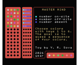 Master Mind (2026, MSX, Y. R. Sova)