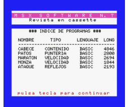 MSX Software Nº7 (1986, MSX, Grupo de Trabajo Software (G.T.S.))