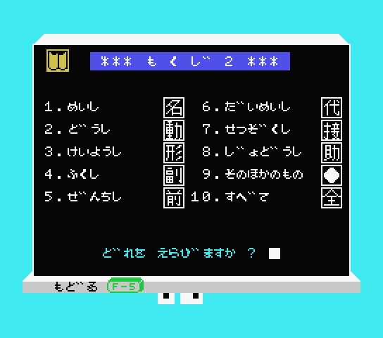 Junior High English Words Year 1 1984 MSX Stratford Computer Center 