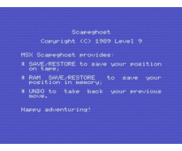 Scapeghost (1989, MSX, Level 9 Computing)